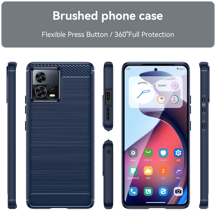 For Motorola Moto S30 Pro Brushed Texture Carbon Fiber TPU Phone Case