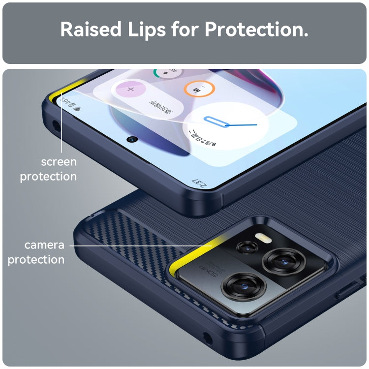 For Motorola Moto S30 Pro Brushed Texture Carbon Fiber TPU Phone Case