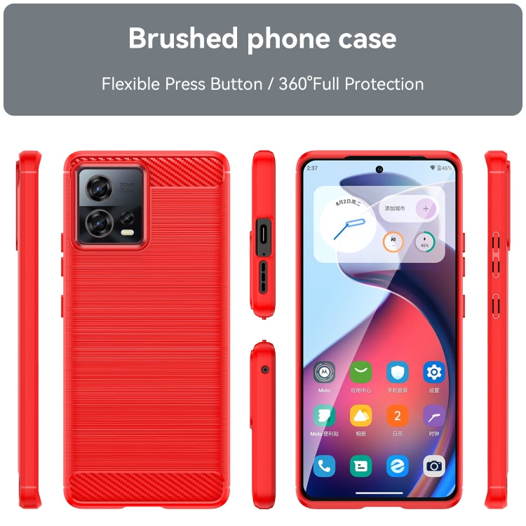 For Motorola Moto S30 Pro Brushed Texture Carbon Fiber TPU Phone Case