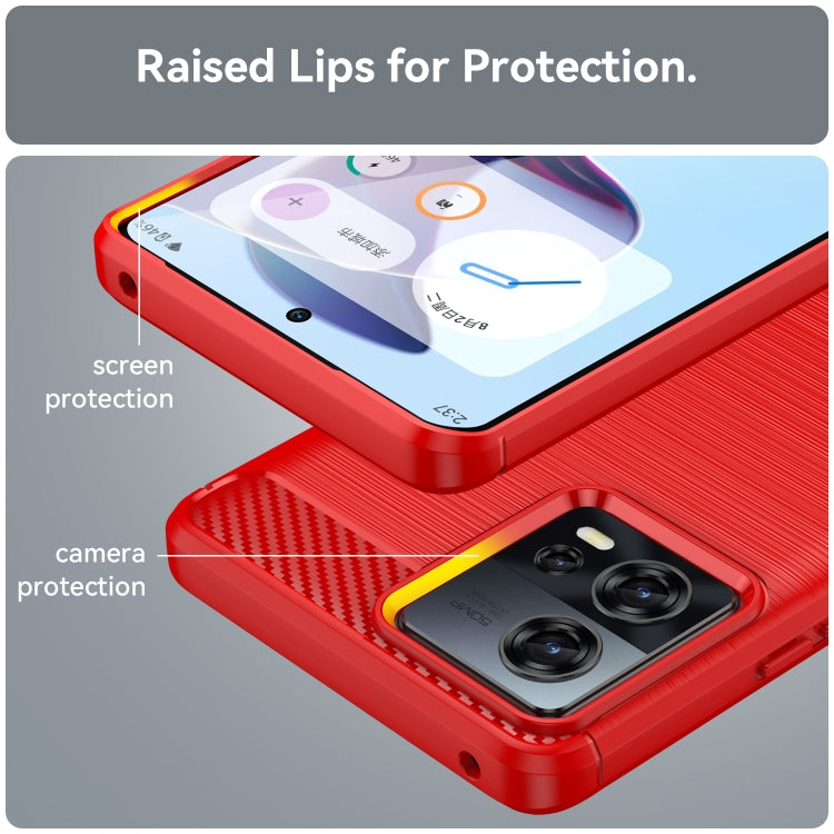 For Motorola Moto S30 Pro Brushed Texture Carbon Fiber TPU Phone Case