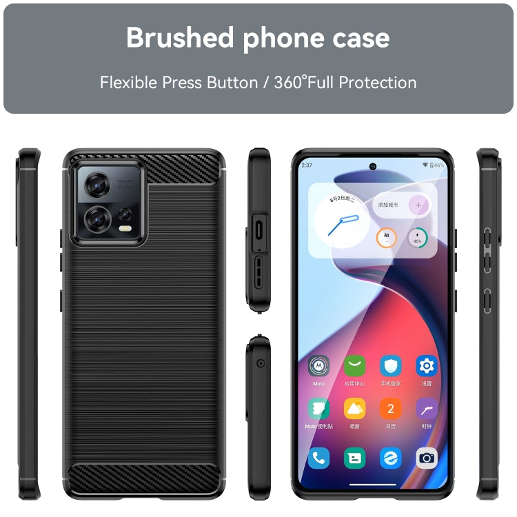For Motorola Moto S30 Pro Brushed Texture Carbon Fiber TPU Phone Case