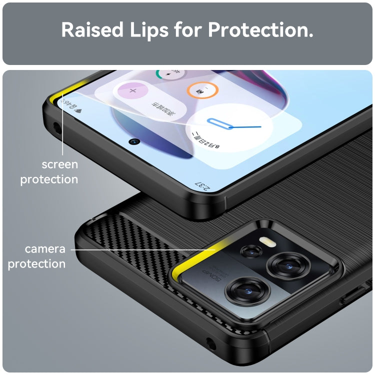 For Motorola Moto S30 Pro Brushed Texture Carbon Fiber TPU Phone Case