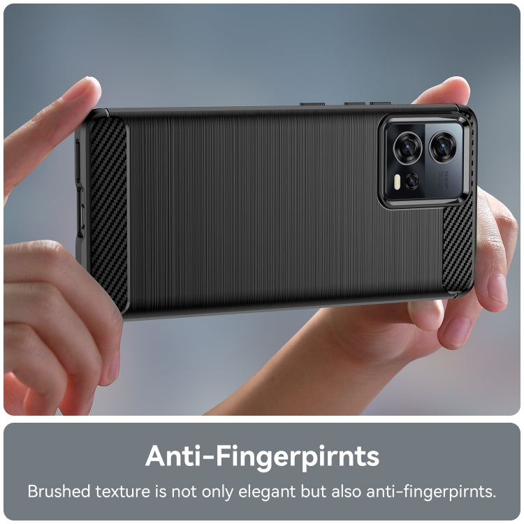 For Motorola Moto S30 Pro Brushed Texture Carbon Fiber TPU Phone Case