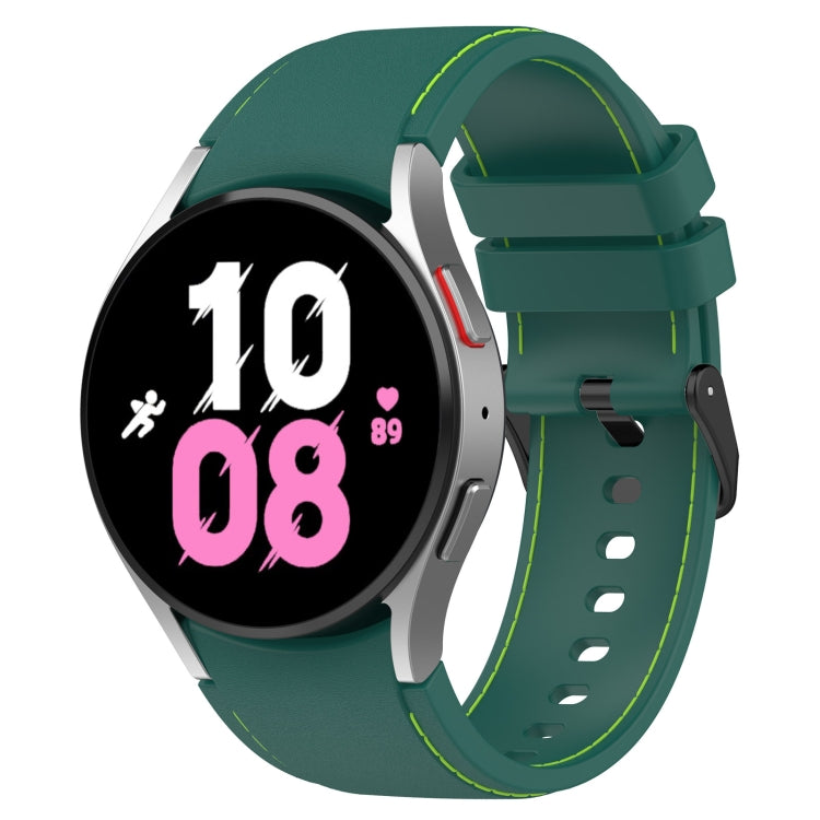For Samsung Galaxy Watch5 / Watch5 Pro /  Watch4 Leather Texture Silicone Watch Band