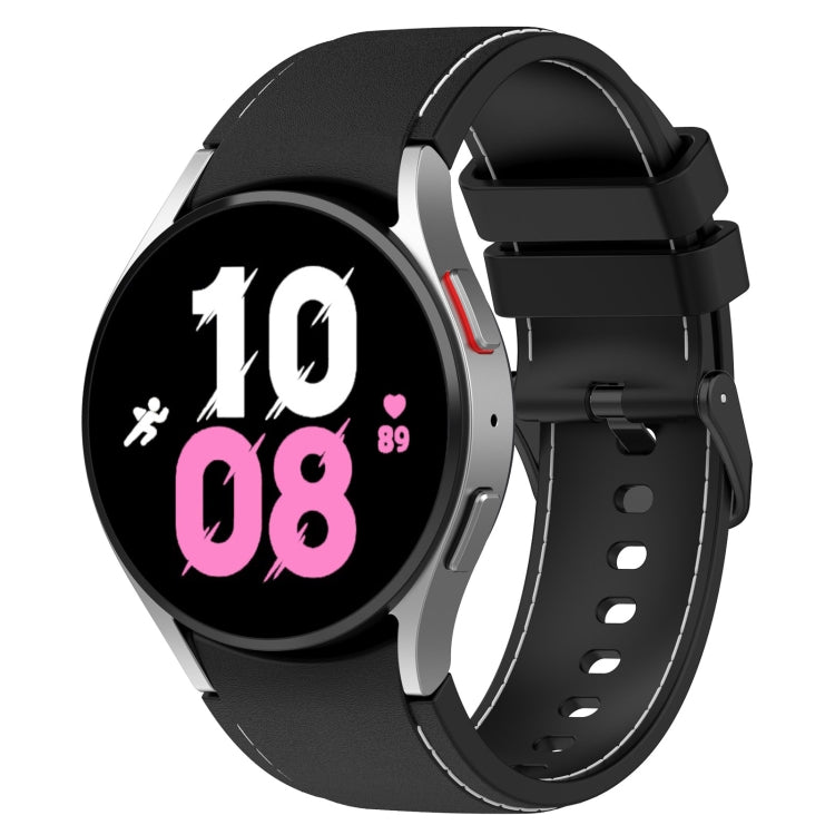For Samsung Galaxy Watch5 / Watch5 Pro /  Watch4 Leather Texture Silicone Watch Band