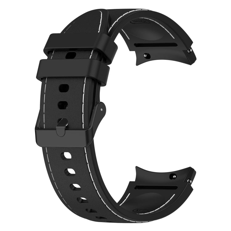 For Samsung Galaxy Watch5 / Watch5 Pro /  Watch4 Leather Texture Silicone Watch Band