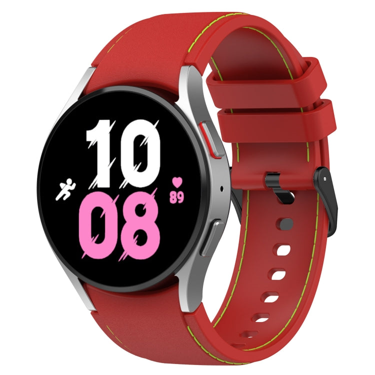 For Samsung Galaxy Watch5 / Watch5 Pro /  Watch4 Leather Texture Silicone Watch Band