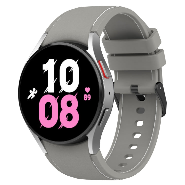 For Samsung Galaxy Watch5 / Watch5 Pro /  Watch4 Leather Texture Silicone Watch Band
