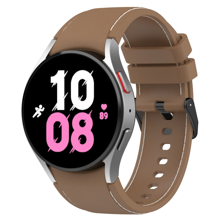 For Samsung Galaxy Watch5 / Watch5 Pro /  Watch4 Leather Texture Silicone Watch Band