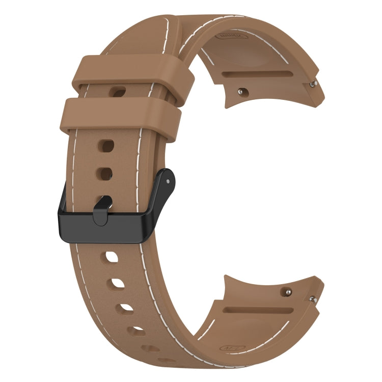 For Samsung Galaxy Watch5 / Watch5 Pro /  Watch4 Leather Texture Silicone Watch Band
