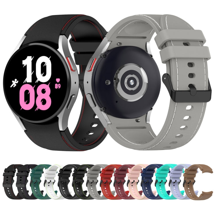 For Samsung Galaxy Watch5 / Watch5 Pro /  Watch4 Leather Texture Silicone Watch Band