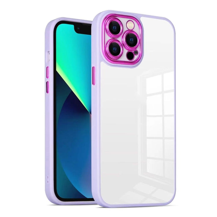 For iPhone 13 Pro Cat-eye Electroplating TPU + Acrylic Phone Case