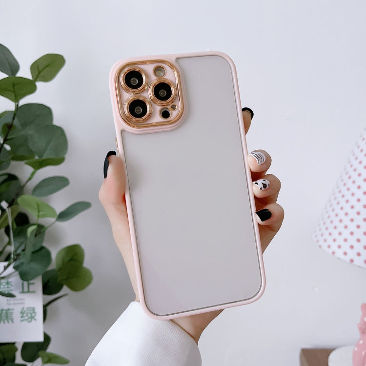 For iPhone 13 Pro Max Cat-eye Electroplating TPU + Acrylic Phone Case