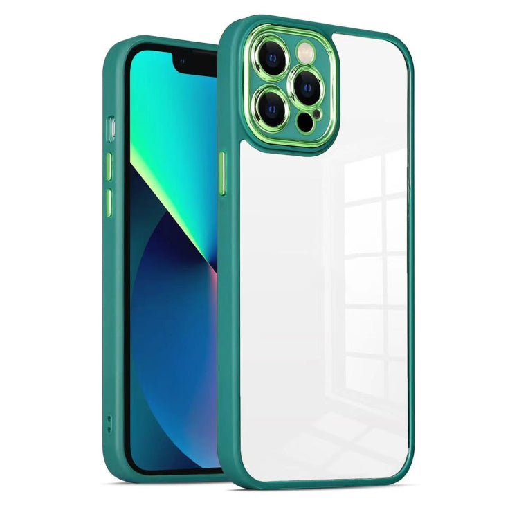 For iPhone 13 Pro Max Cat-eye Electroplating TPU + Acrylic Phone Case