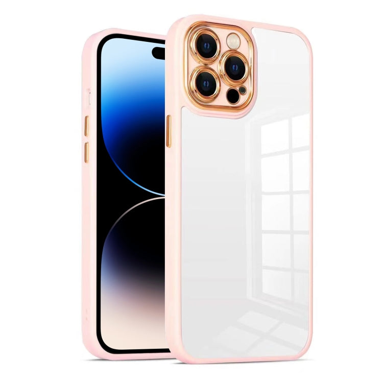 For iPhone 14 Pro Max Cat-eye Electroplating TPU + Acrylic Phone Case