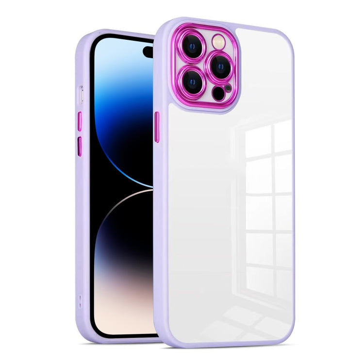 For iPhone 14 Pro Max Cat-eye Electroplating TPU + Acrylic Phone Case