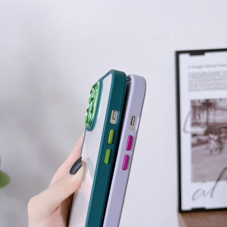 For iPhone 14 Pro Max Cat-eye Electroplating TPU + Acrylic Phone Case