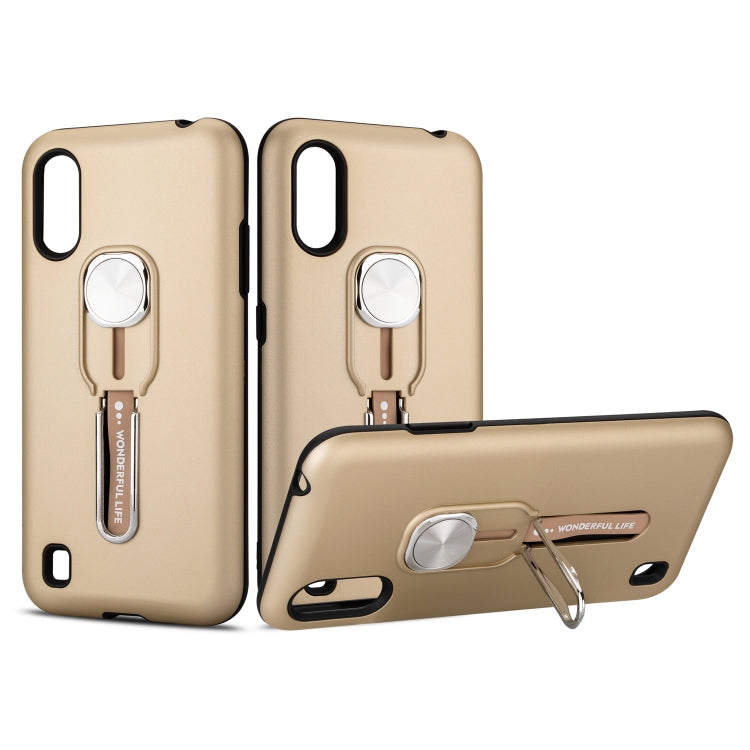For Galaxy A01 King Thunder God Silicone Mobile Phone Case with Ring Stand