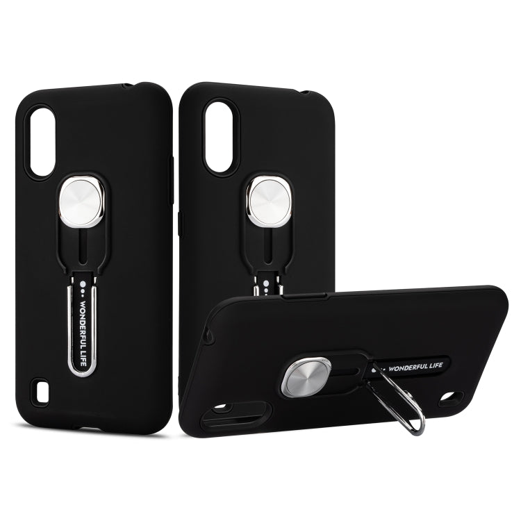 For Galaxy A01 King Thunder God Silicone Mobile Phone Case with Ring Stand