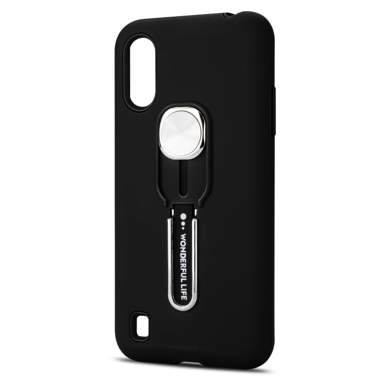 For Galaxy A01 King Thunder God Silicone Mobile Phone Case with Ring Stand