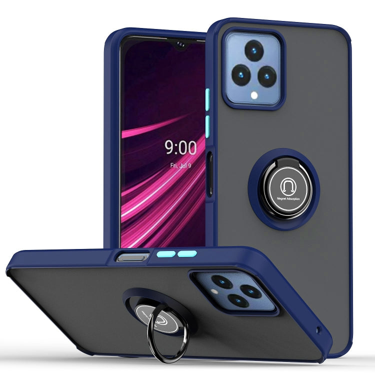 For T-Mobile REVVL 6 5G Q Shadow 1 Series TPU + PC Phone Case with Ring