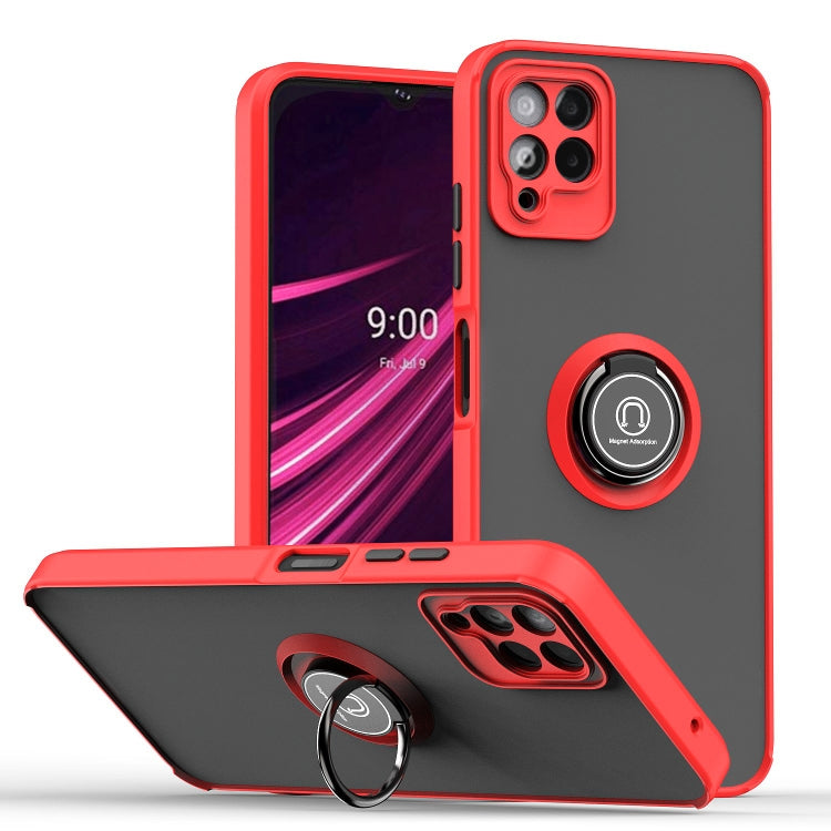 For T-Mobile REVVL 6 Pro 5G Q Shadow 1 Series TPU + PC Phone Case with Ring