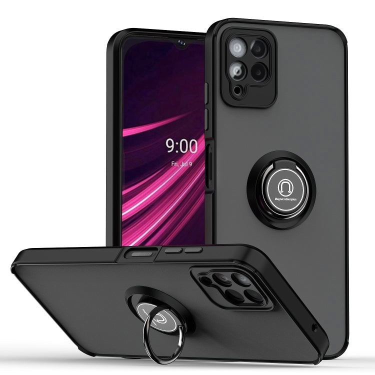For T-Mobile REVVL 6 Pro 5G Q Shadow 1 Series TPU + PC Phone Case with Ring