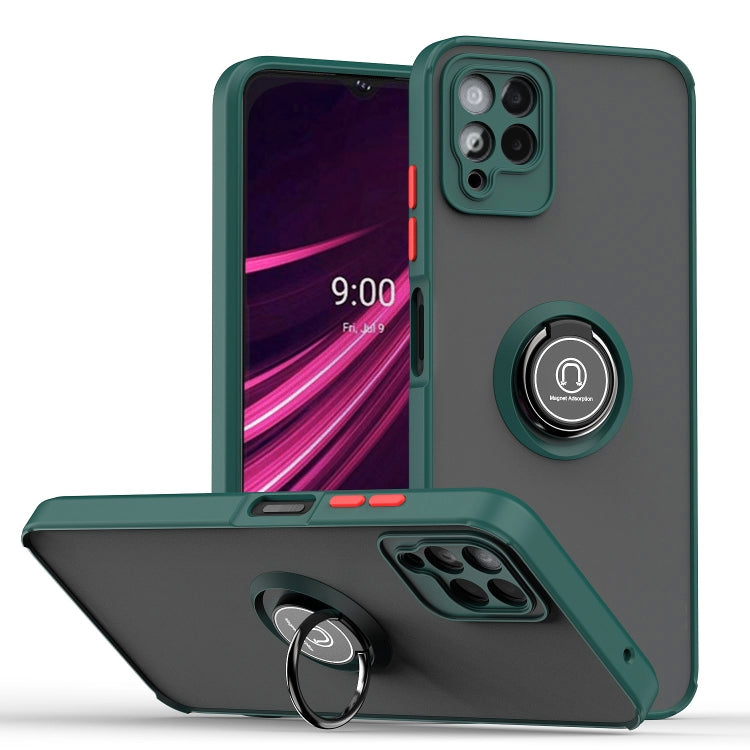 For T-Mobile REVVL 6 Pro 5G Q Shadow 1 Series TPU + PC Phone Case with Ring