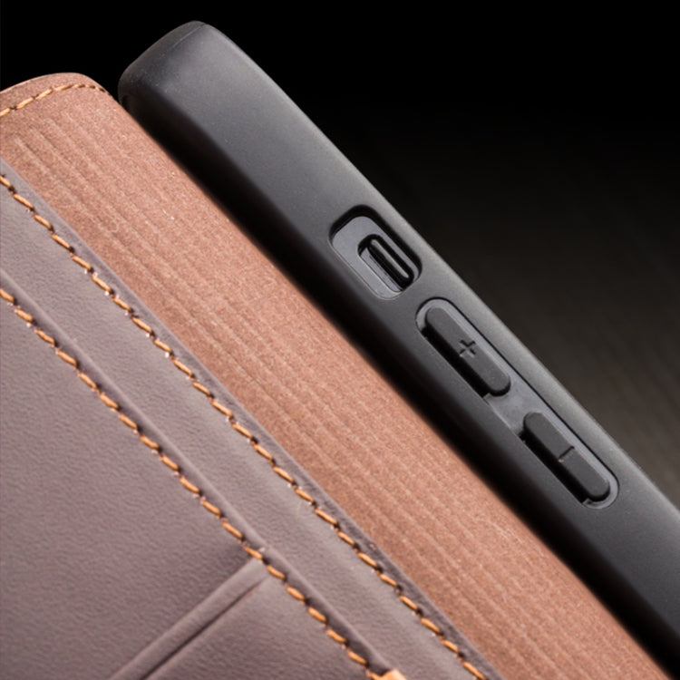 For iPhone 14 Plus QIALINO Business Horizontal Flip PU Phone Case