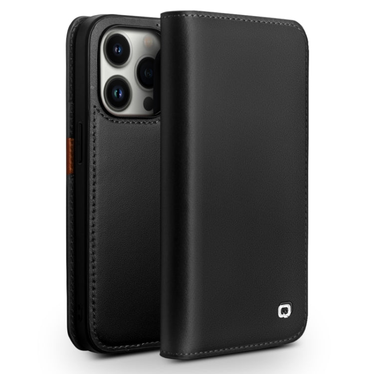 For iPhone 14 Pro QIALINO Business Horizontal Flip PU Phone Case