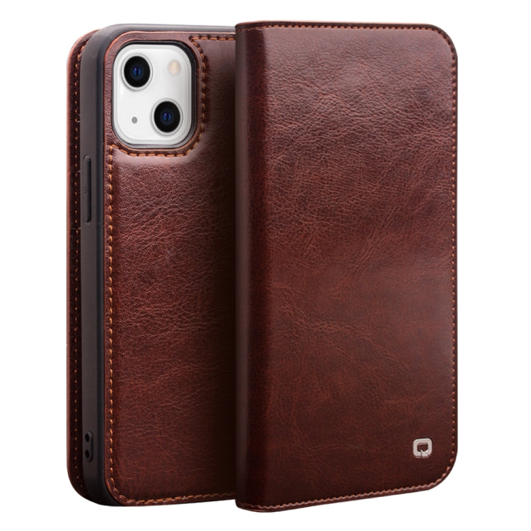 For iPhone 14 Plus QIALINO Horizontal Flip Leather Phone Case