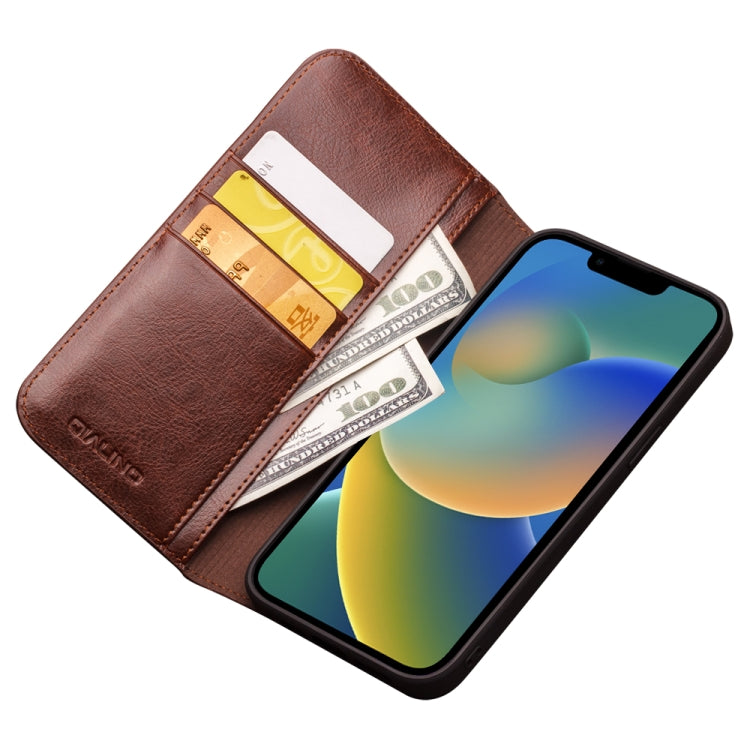 For iPhone 14 Plus QIALINO Horizontal Flip Leather Phone Case