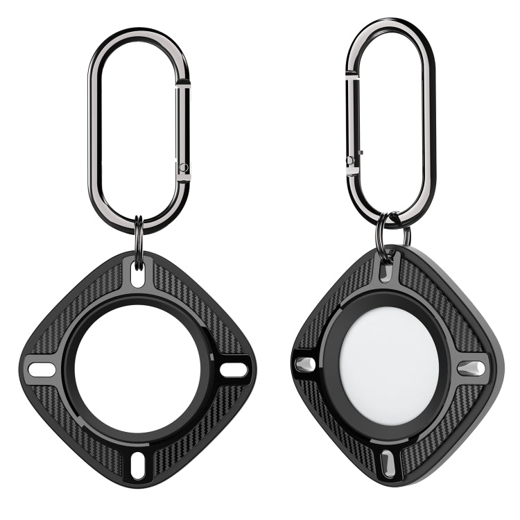 Locator Anti-Lost Square Carbon Fiber Case with Keychain Ring For AirTag