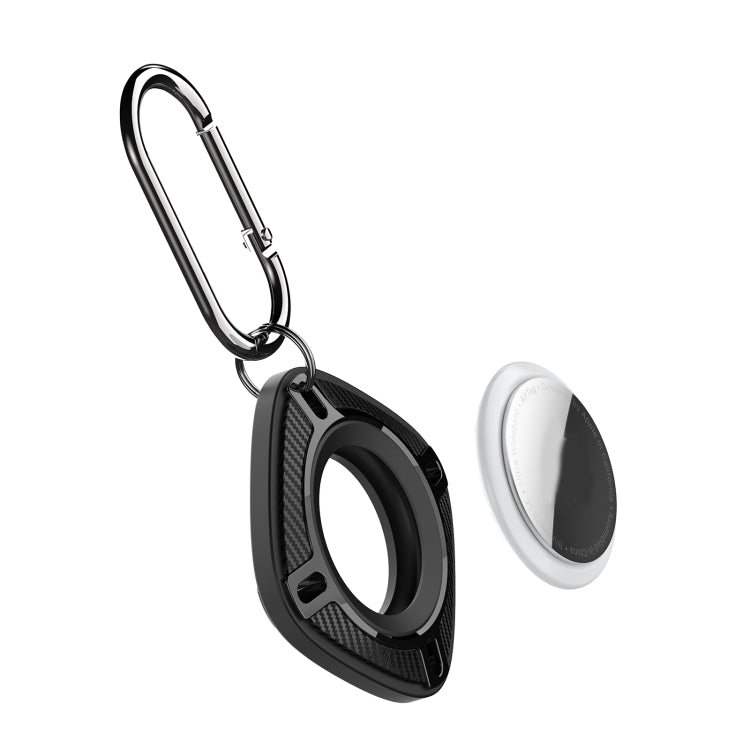 Locator Anti-Lost Square Carbon Fiber Case with Keychain Ring For AirTag