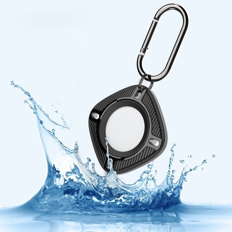 Locator Anti-Lost Square Carbon Fiber Case with Keychain Ring For AirTag