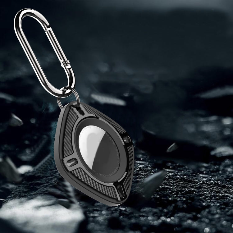 Locator Anti-Lost Square Carbon Fiber Case with Keychain Ring For AirTag