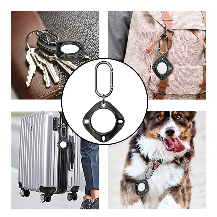 Locator Anti-Lost Square Carbon Fiber Case with Keychain Ring For AirTag