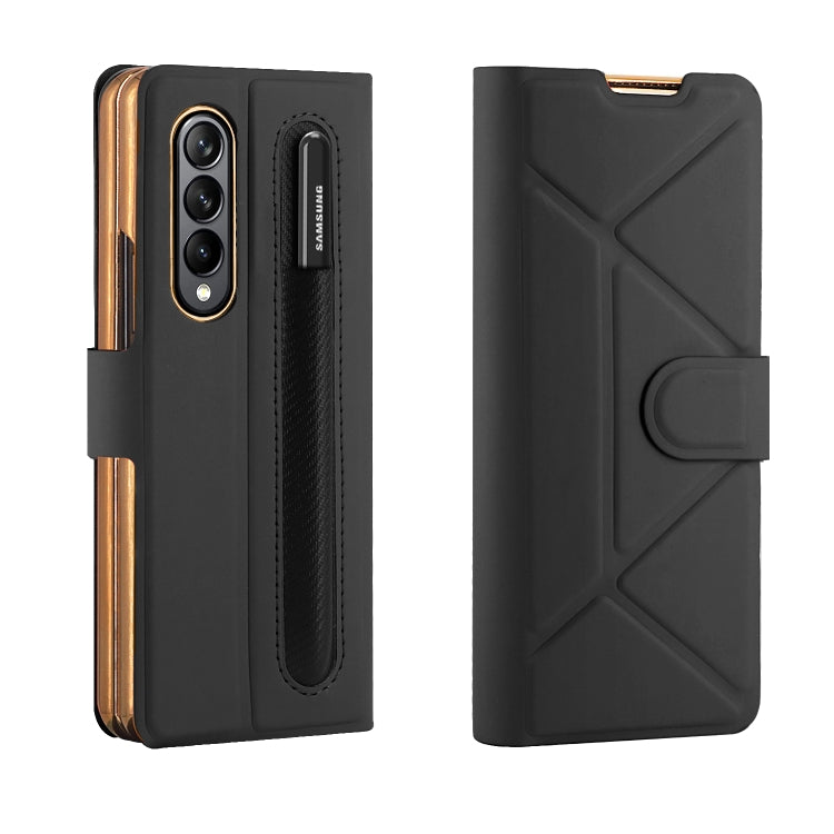 For Samsung Galaxy Z Fold4 GKK Transformers Shockproof Folding Phone Leather Case with Pen Slot & Stand