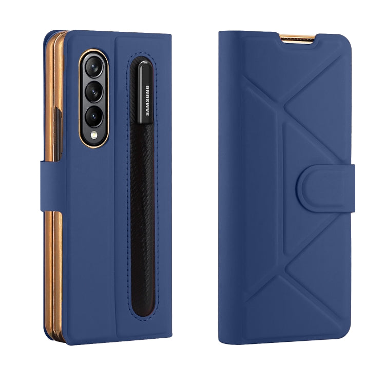For Samsung Galaxy Z Fold4 GKK Transformers Shockproof Folding Phone Leather Case with Pen Slot & Stand