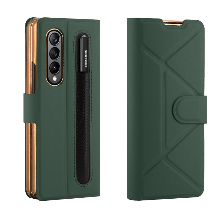 For Samsung Galaxy Z Fold4 GKK Transformers Shockproof Folding Phone Leather Case with Pen Slot & Stand