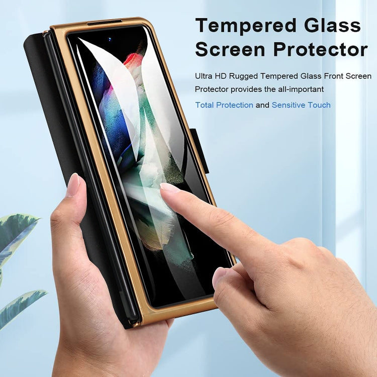 For Samsung Galaxy Z Fold4 GKK Transformers Shockproof Folding Phone Leather Case with Pen Slot & Stand