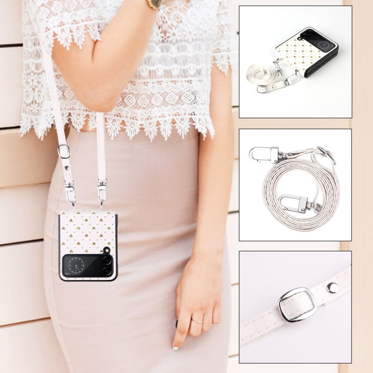 For Samsung Galaxy Z Flip4 5G Colorful Love Lanyard Phone Case