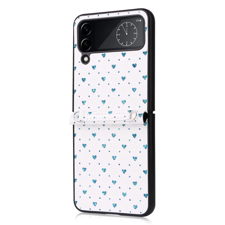 For Samsung Galaxy Z Flip4 5G Colorful Love Lanyard Phone Case