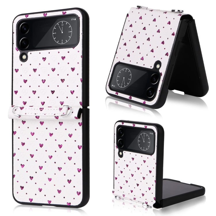 For Samsung Galaxy Z Flip4 5G Colorful Love Lanyard Phone Case