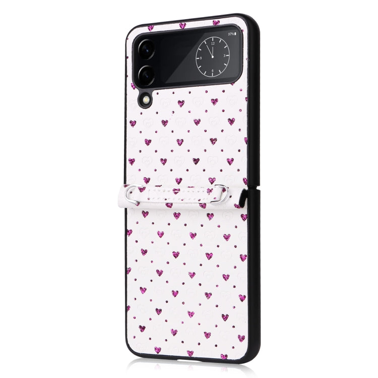 For Samsung Galaxy Z Flip4 5G Colorful Love Lanyard Phone Case