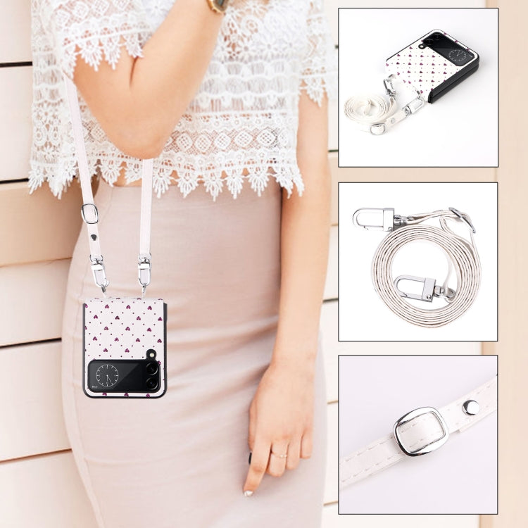For Samsung Galaxy Z Flip4 5G Colorful Love Lanyard Phone Case