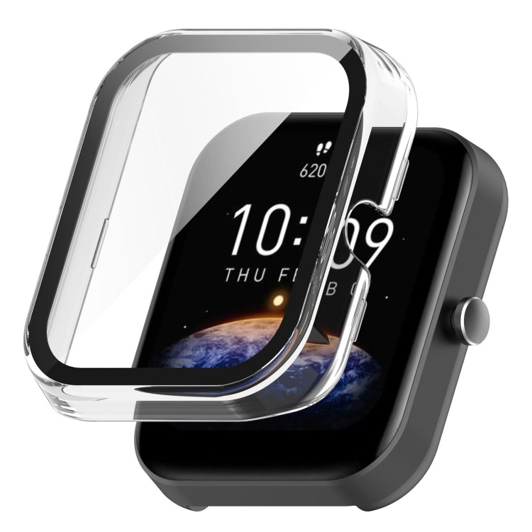 For Amazfit Bip3 / Bip3 Pro PC+ Toughened Film Fully Enclosed Protective Watch Case