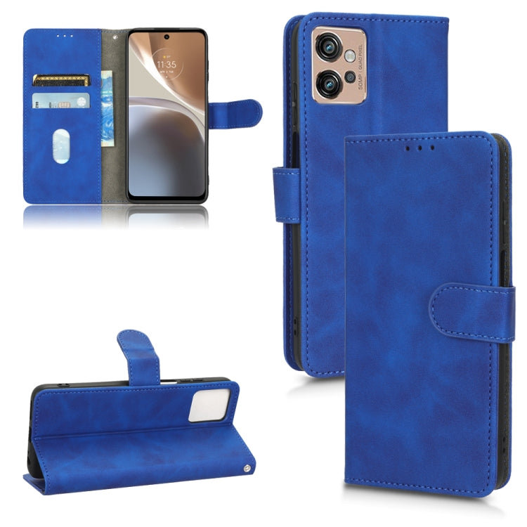 For Motorola Moto G32 Skin Feel Magnetic Flip Leather Phone Case