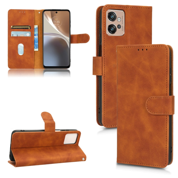 For Motorola Moto G32 Skin Feel Magnetic Flip Leather Phone Case