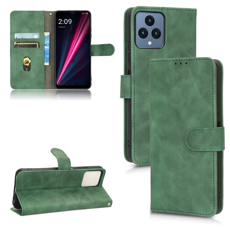 For T-Mobile Revvl 6 5G Skin Feel Magnetic Flip Leather Phone Case